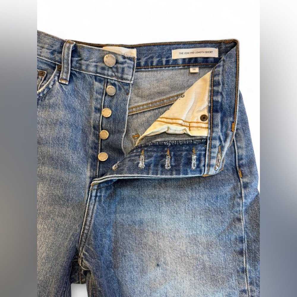 Denim Forum The Joni Mid Length Short High Rise Denim Shorts 25 - Picture 7 of 16